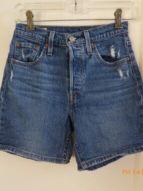Levi’s Premium 501 Denim Shorts Women’s High Rise Button Fly size 24